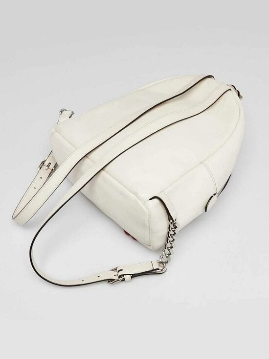 Fendi White Multicolor Leather Flowerland Backpack Bag 8BZ038 main image 8